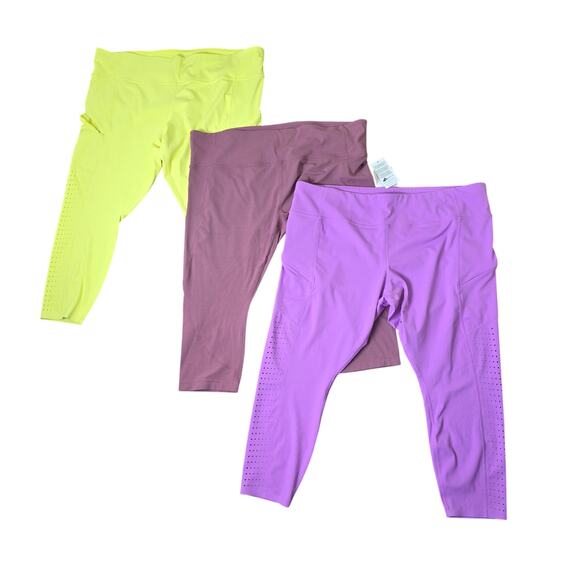 Athleta Contender Laser Cut 7/8 Tight (x2) + Salutation Capri NWT - XXL - Picture 1 of 11